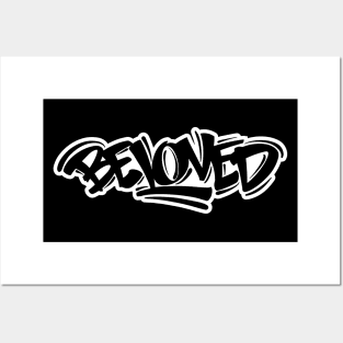 Beloved Graffiti - White Outline Posters and Art